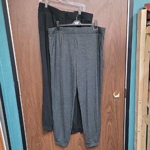 Lazypants Size XL Black and Dark Grey High Waisted Jogger Style Lounge Pants